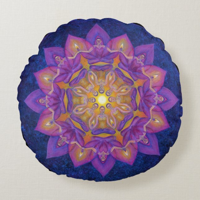 Polyester-Rundholzpolster mit benutzerdefiniertem  Rundes Kissen (Vorderseite)