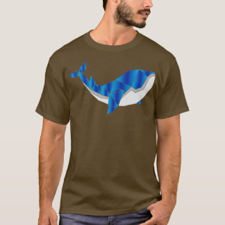 Polygon Blue Whale Design T-Shirt