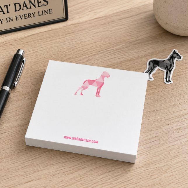 Polygon Deutsche Dogge Pink Post-it Klebezettel (Von Creator hochgeladen)