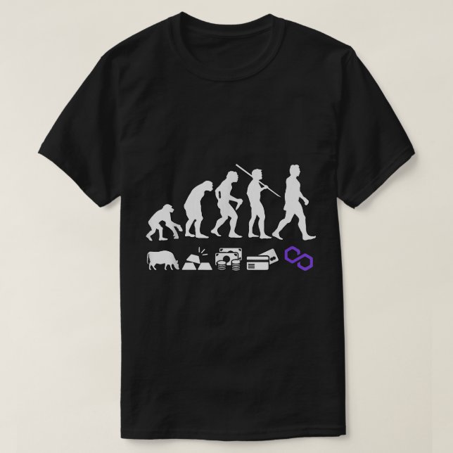 Polygon Evolution Money Matic Crypto T-Shirt (Design vorne)