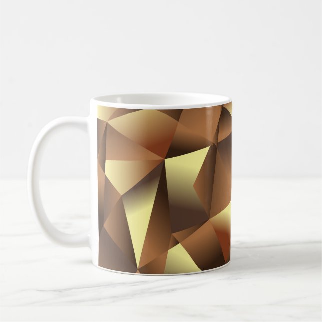 Polygon-Hintergrund: Abstrakte Textur-Kunst Kaffeetasse (Links)