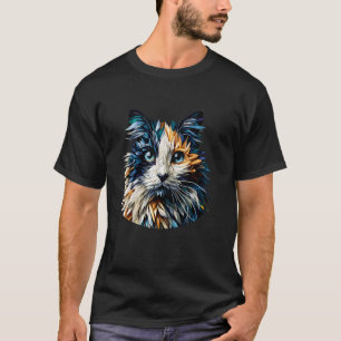 Polygon-Kunst Balinesische Katze Langhaar Siam T-Shirt