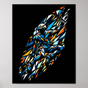 Polygon Kunst Fels Kletterer Klettern Boulder Boul Poster