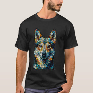 Polygon-Kunst Schwedischer Vallhund Västgötaspets T-Shirt