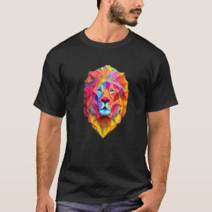 Polygon Lion Head farbenfroher Mane King of the Ds T-Shirt