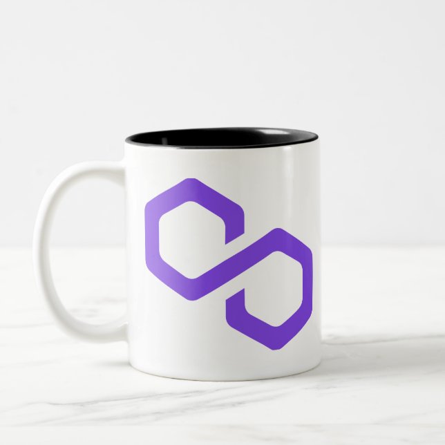 Polygon-Logo Zweifarbige Tasse (Links)