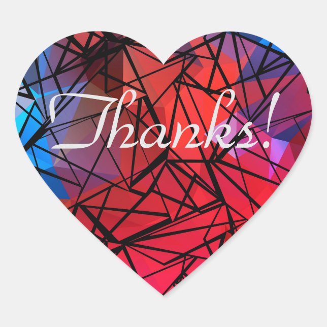 Polygon, Malerei Herz-Aufkleber (Vorderseite)