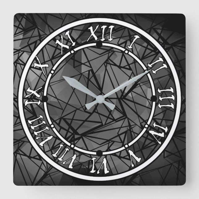 Polygon, Malerei Quadratische Wanduhr (Vorderseite)