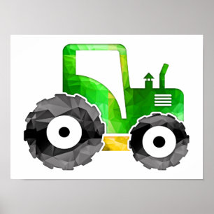 Polygon Mosaik Green & Yellow Traktor Poster
