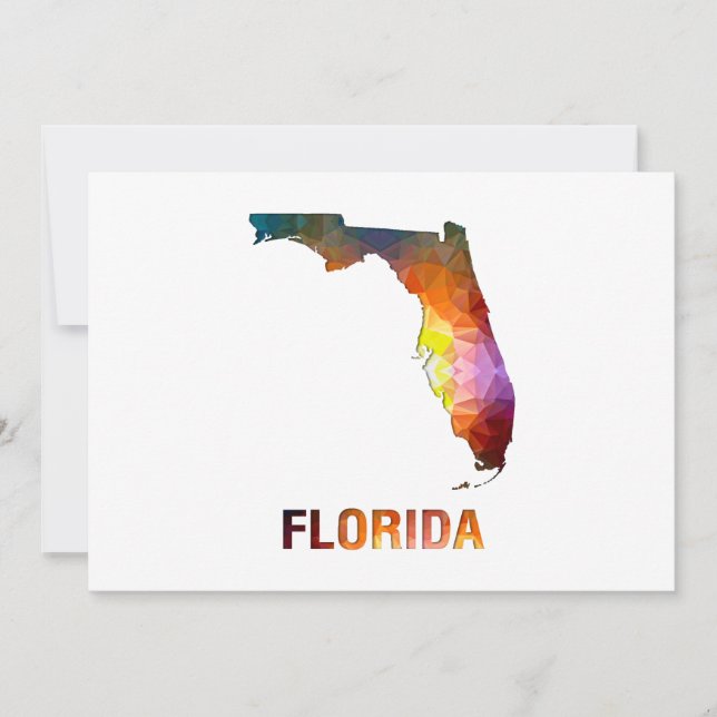 Polygon Mosaik Staat Karte FLORIDA (Vorderseite)