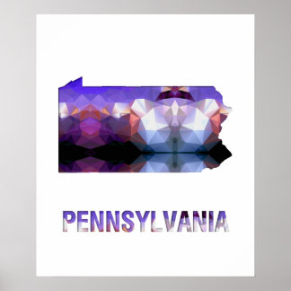 Polygon Mosaik Staat Karte PENNSYLVANIA Poster