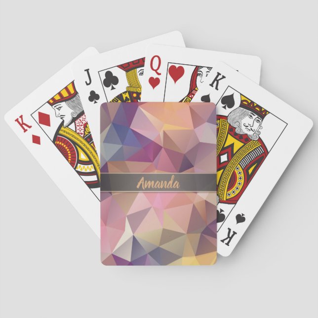 Polygon pink purple yellow background . #Polygon Spielkarten (Rückseite)