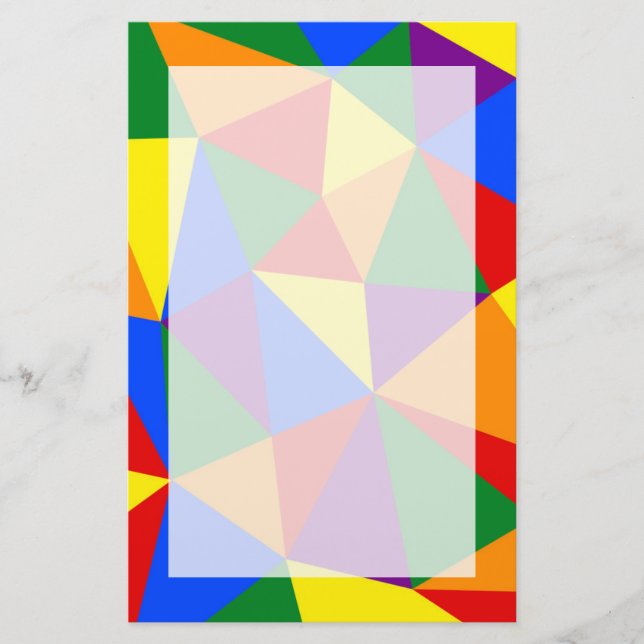 Polygon-Regenbogenmuster Briefpapier (Vorderseite)