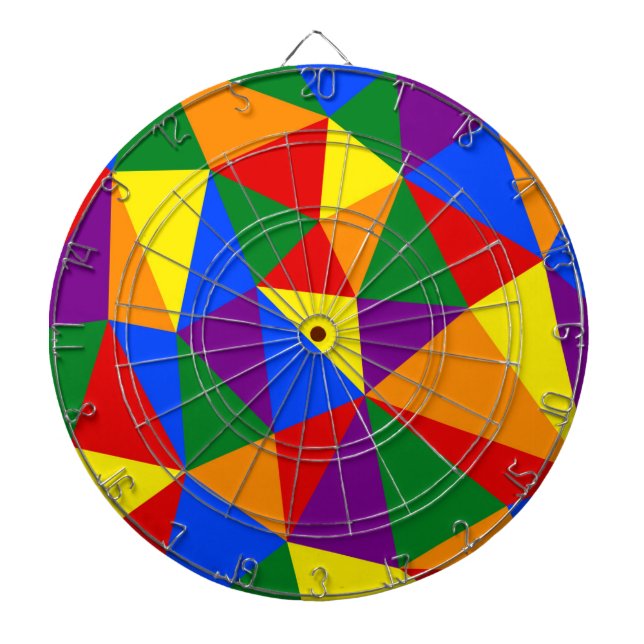 Polygon-Regenbogenmuster Dartscheibe (vorne)
