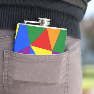 Polygon-Regenbogenmuster Flachmann