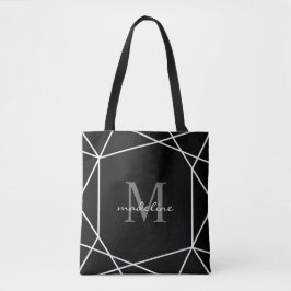 Polygon Silver Black and White Monogram