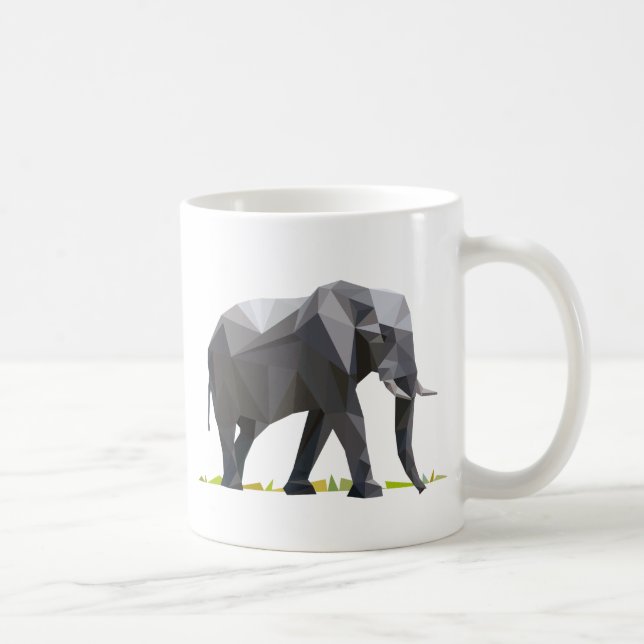 polygon triangle graphic art elephant kaffeetasse (Rechts)