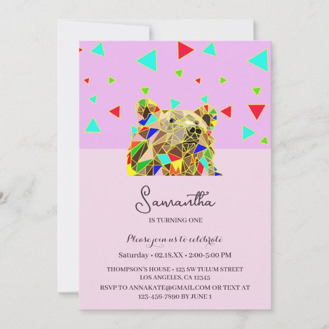 Polygon Wild Bar Einladung (Vorderseite)