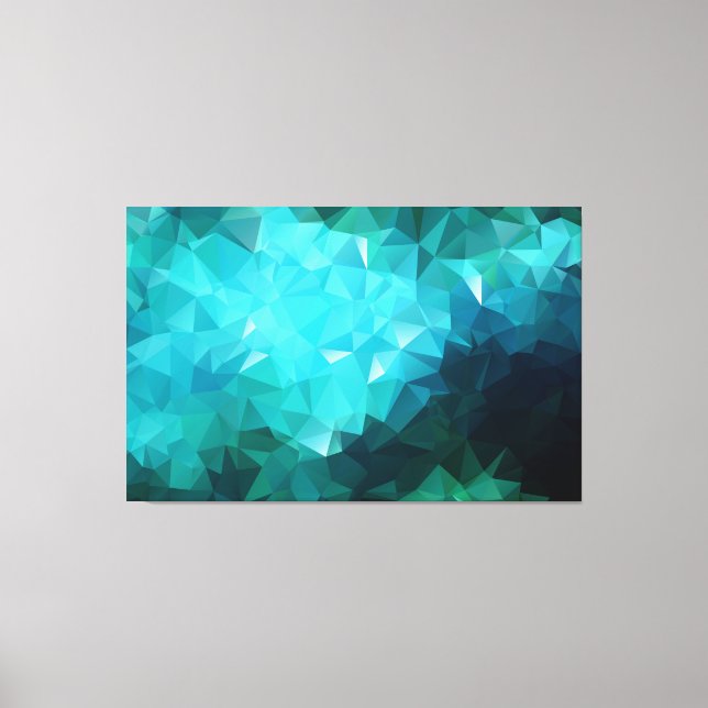 Polygonal Aquamarine Abstrakt ummantelte Canvas Pr Leinwanddruck (Vorderseite)