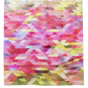 Polygonal digital, rosa abstrakt Vintag. Duschvorhang