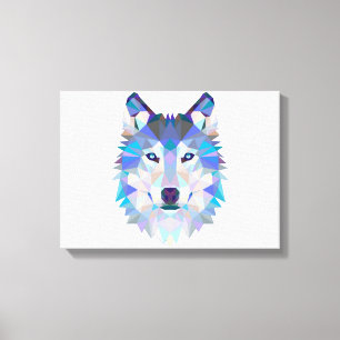 Polygonal geometric wolf head leinwanddruck
