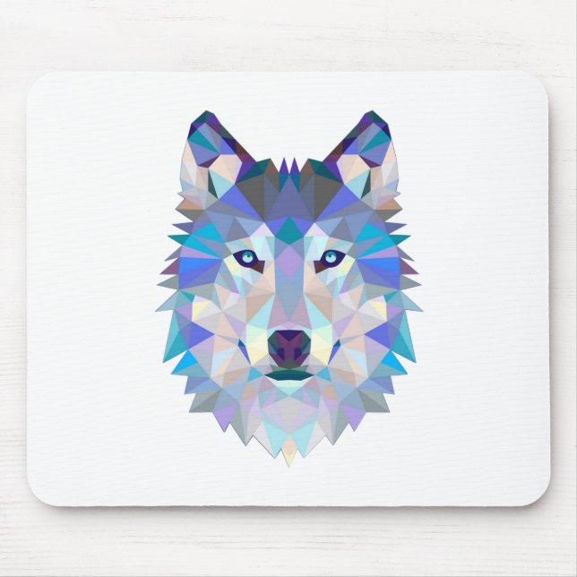 Polygonal geometric wolf head mousepad (Vorne)