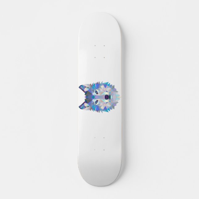 Polygonal geometric wolf head skateboard (Vorne)