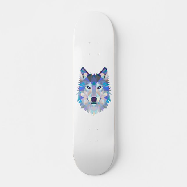 Polygonal geometric wolf head skateboard (Vorne)