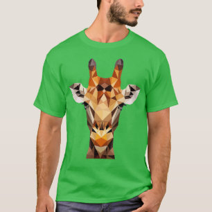 Polygonal Giraffe African Zoo Animal Mammal Safari T-Shirt
