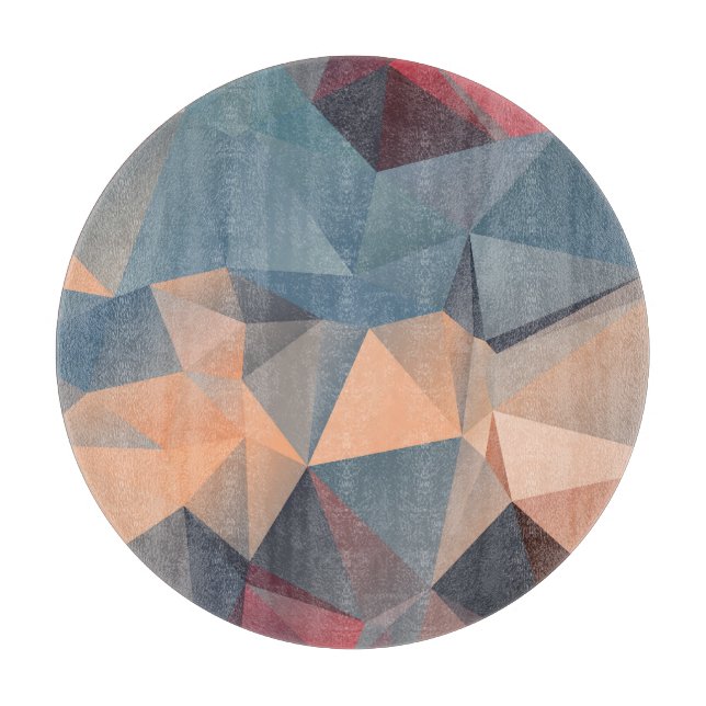 Polygonal Mosaik: kreative geometrische Eleganz. Schneidebrett (Vorderseite)