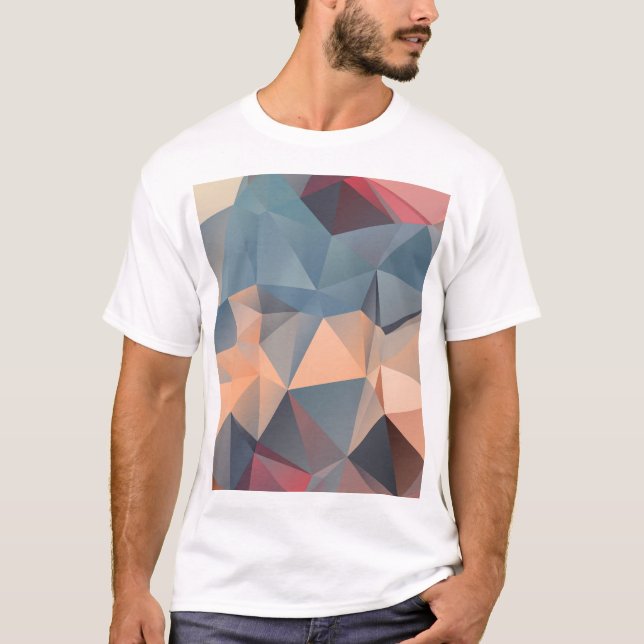 Polygonal Mosaik: kreative geometrische Eleganz. T-Shirt (Vorderseite)
