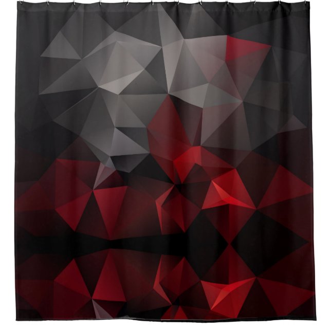 Polygonal , schwarz und rot duschvorhang (Vorderseite)