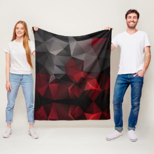 Polygonal , schwarz und rot fleecedecke