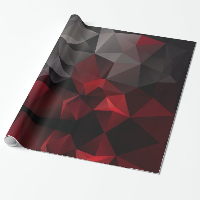 Polygonal , schwarz und rot geschenkpapier (Ungerollt)