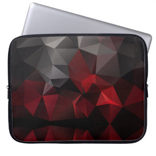 Polygonal , schwarz und rot laptopschutzhülle
