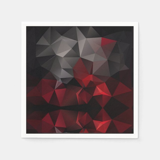 Polygonal , schwarz und rot serviette (Vorderseite)