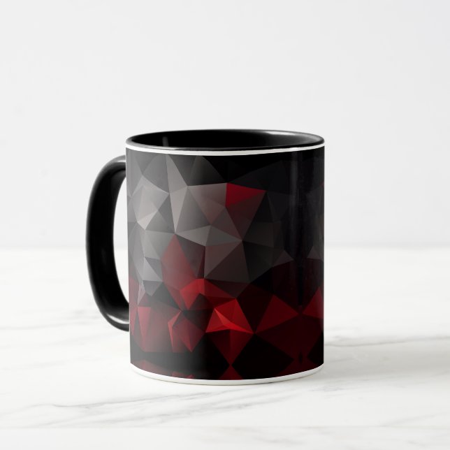 Polygonal , schwarz und rot tasse (Vorderseite Links)