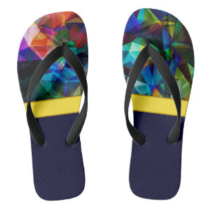 Polygonale geometrische Dreiecke, leuchtend bunt c Flip Flops