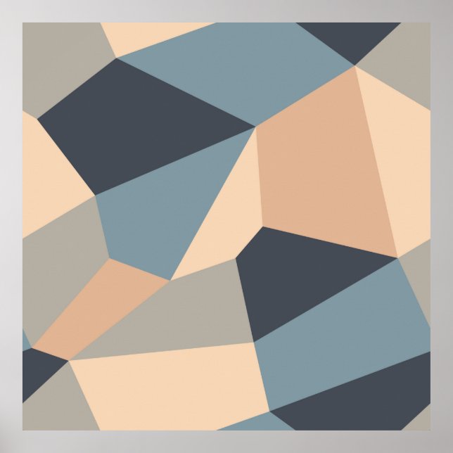 Polygonale, nahtlose Muster, mehrfarbig Poster (Vorne)