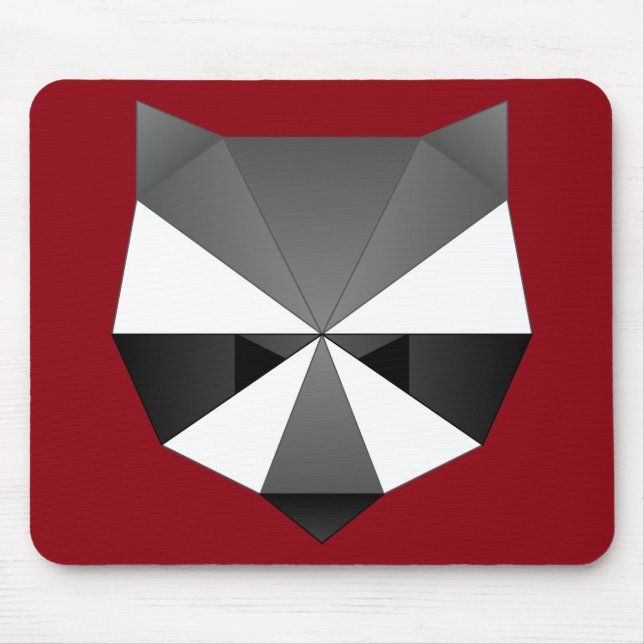 Polygonaler Waschbär Mousepad (Vorne)