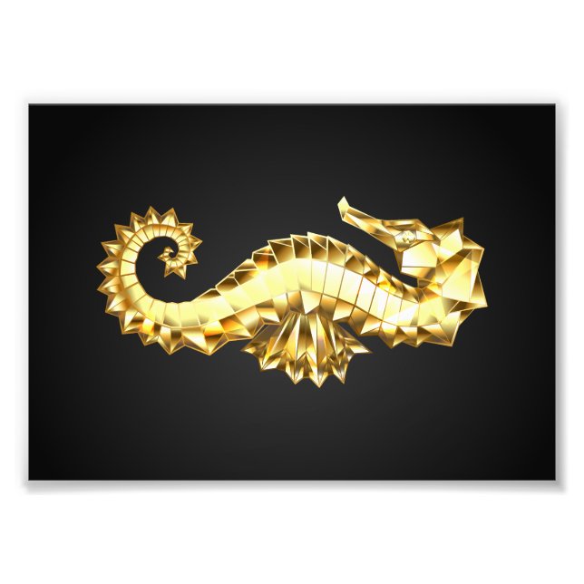 Polygonales Gold-Seepferd Fotodruck (Vorne)