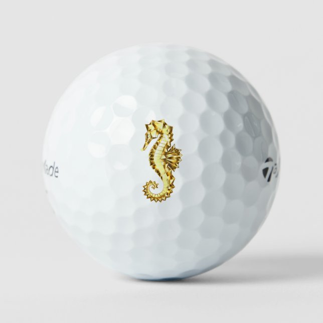 Polygonales Gold-Seepferd Golfball (Vorderseite)