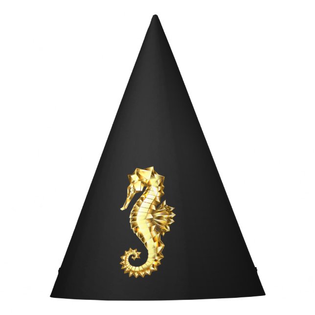 Polygonales Gold-Seepferd Partyhütchen (Vorderseite)