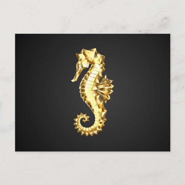 Polygonales Gold-Seepferd Postkarte (Vorderseite)