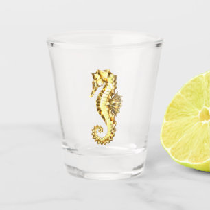 Polygonales Gold-Seepferd Schnapsglas