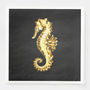 Polygonales Gold-Seepferd Serviette