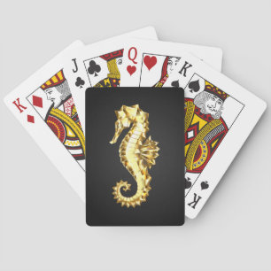 Polygonales Gold-Seepferd Spielkarten