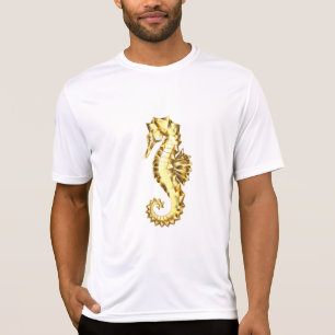 Polygonales Gold-Seepferd T-Shirt