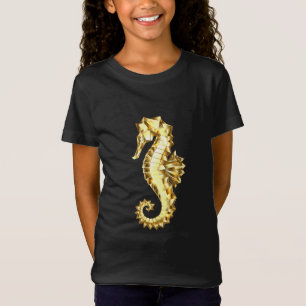 Polygonales Gold-Seepferd T-Shirt
