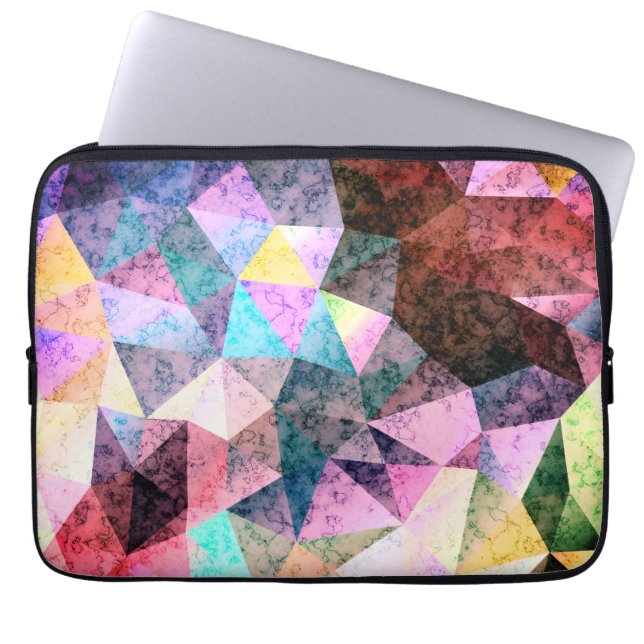 Polygonales Marmormuster Laptopschutzhülle (Vorderseite)